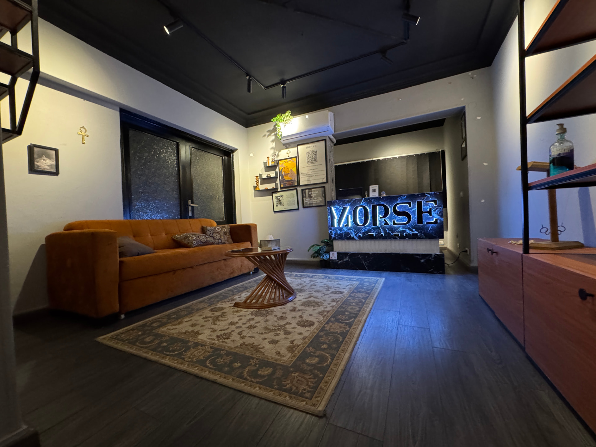 Interior view of the MORSE INK studio in Zamalek